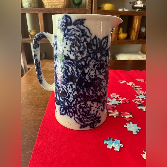 Vintage Reproduction Flow Blue Pitcher - Picture 5 of 7